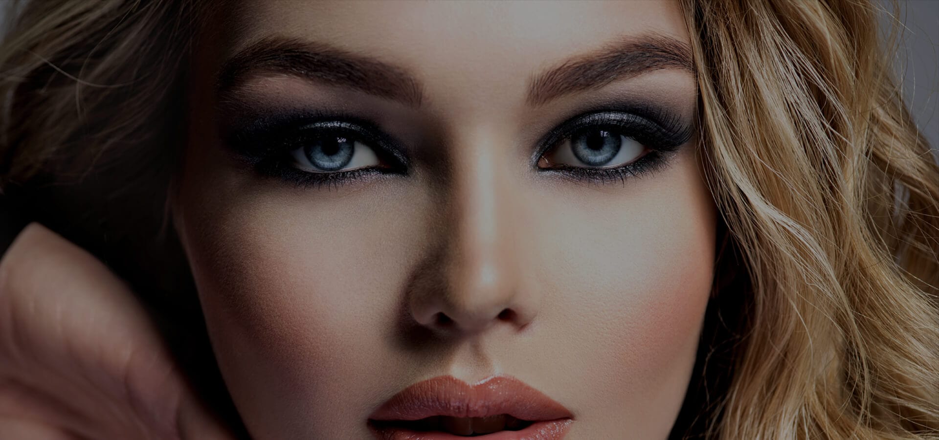 Beautiful girl with custom made Eyelashes and blue eyes